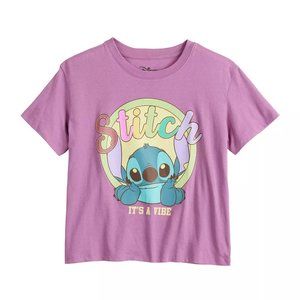 Juniors' Disney's Lilo & Stitch Crop Tee New with Tags